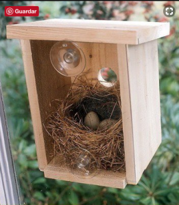 casa nido de pájaros para la ventana diy hecho a mano